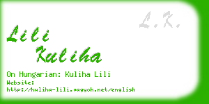 lili kuliha business card